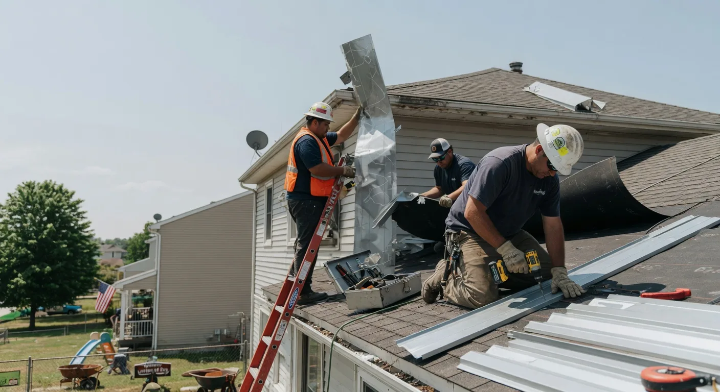 Storm Damage Metal Roof Repair in Milford Center, OH